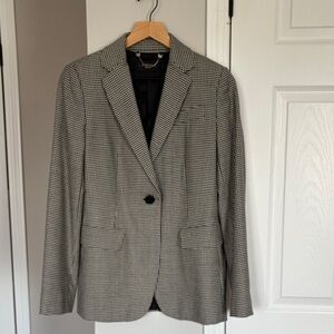 MaxMara Black and White Checkered Blazer